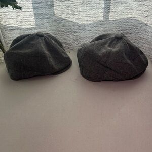 Lot of 2 newsboys Gray Caps-newsies hats . One size S/M and one size Lg/XL